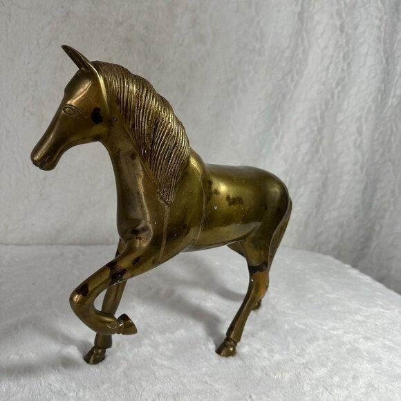 Vintage Brass Walking Horse Statue equestrian sculpture - Picture 6 of 11
